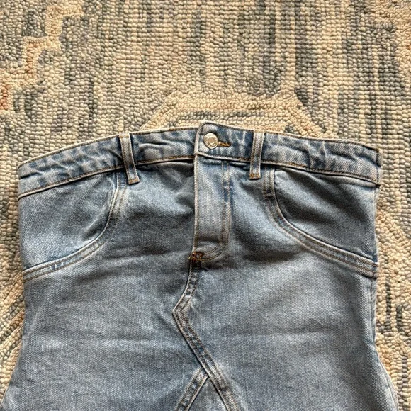Zara Women’s Strapless Denim Dress Size Medium - Picture 4 of 11
